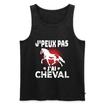 j'peux pas j'ai cheval - Débardeur bio Premium Homme - noir - Devant - Michal (187cm)