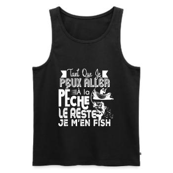Pêche le reste je m'en fish - Débardeur bio Premium Homme - noir - Devant - Michal (187cm)
