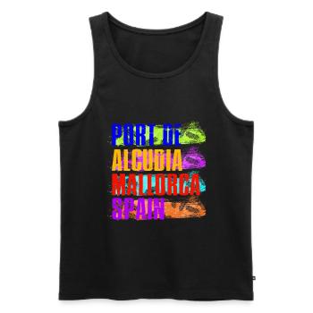 Port De Alcudia Spanien Balearen Mallorca Urlaub - Männer Premium Bio Tank Top - Schwarz - Vorne - AI Model Male 178 light (178cm)