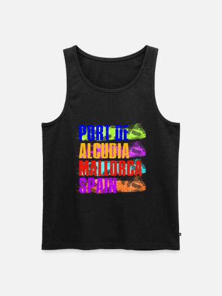 Port De Alcudia Espanja Baleaarit Mallorcan loma - Miesten premium luomu-tanktoppi - musta