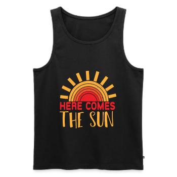 Here comes the sun - Here comes the sun - Men's Premium Organic Tank Top - black - Front - AI Model Male 178 light (178cm)