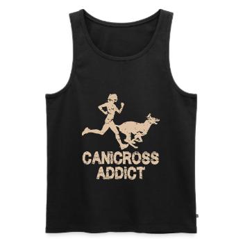 Canicross-Süchtiger - Männer Premium Bio Tank Top - Schwarz - Vorne - AI Model Male 178 light (178cm)