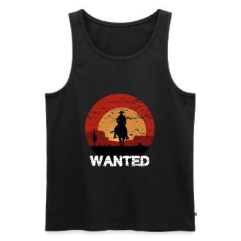Cowboy Western Wild West Sonnenuntergang - Männer Premium Bio Tank Top - Schwarz - Vorne - AI Model Male 178 light (178cm)