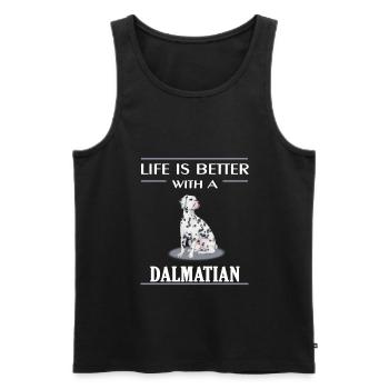 Dalmatian Dalmatiner - Débardeur bio Premium Homme - noir - Devant - AI Model Male 178 light (178cm)