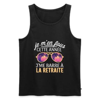J'me barre à la retraite - Futur Retraité Cadeau - Débardeur bio Premium Homme - noir - Devant - Michal (187cm)