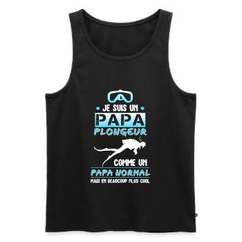 papa plongeur cadeau plongée sous marine - Débardeur bio Premium Homme - noir - Devant - Michal (187cm)