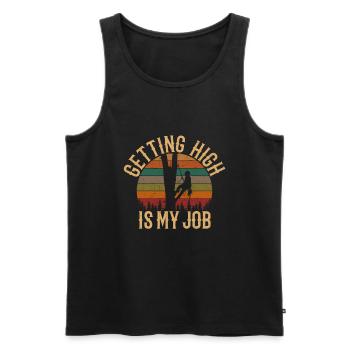Immer hoch ist mein Job, Arborist - Männer Premium Bio Tank Top - Schwarz - Vorne - Michal (187cm)