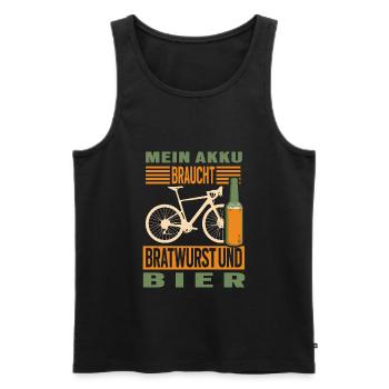 Fahrrad Bratwurst und Bier Radtour Grillen - Männer Premium Bio Tank Top - Schwarz - Vorne - Michal (187cm)