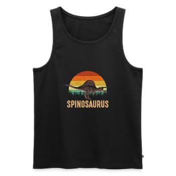 Spinosaurus retro, Spinosaurus - Männer Premium Bio Tank Top - Schwarz - Vorne - AI Model Male 178 light (178cm)