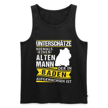Badisch Dialekt Baden Württemberg - Männer Premium Bio Tank Top - Schwarz - Vorne - Michal (187cm)