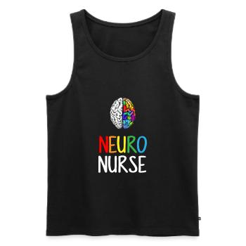 Neuro Nurse, neurology brain neuroscience - Men's Premium Organic Tank Top - black - Front - AI Model Male 178 light (178cm)