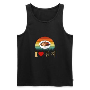 Ich liebe Kimchi, koreanisches Essen - Männer Premium Bio Tank Top - Schwarz - Vorne - AI Model Male 178 light (178cm)