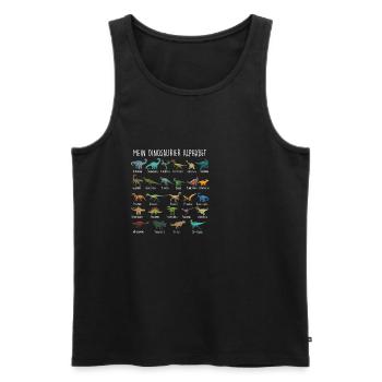 Jungs Dinosaurier Alphabet mit Dino Arten Kinder - Männer Premium Bio Tank Top - Schwarz - Vorne - AI Model Male 178 light (178cm)