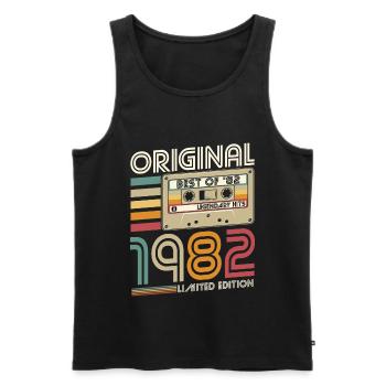 Jahrgang 1982 geboren Retro 1982 Geburtstag - Männer Premium Bio Tank Top - Schwarz - Vorne - Michal (187cm)