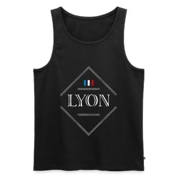 Lyon - Débardeur bio Premium Homme - noir - Devant - AI Model Male 178 light (178cm)