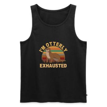 I'm Otterly exhausted, otter - Men's Premium Organic Tank Top - black - Front - Michal (187cm)