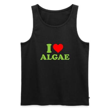 I love algae, algae diatom - Men's Premium Organic Tank Top - black - Front - AI Model Male 178 light (178cm)