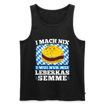 Bayrisch Leberkas Liebhaber Bayern Leberkas - Männer Premium Bio Tank Top - Schwarz - Vorne - Michal (187cm)