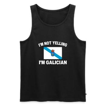 i'm not yelling i'm galician, galicia - Men's Premium Organic Tank Top - black - Front - Michal (187cm)