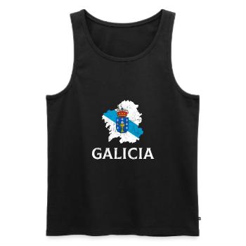 galicia map flag, galician - Men's Premium Organic Tank Top - black - Front - Michal (187cm)
