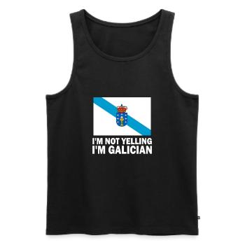 i'm not yelling i'm galician, galicia - Men's Premium Organic Tank Top - black - Front - Michal (187cm)