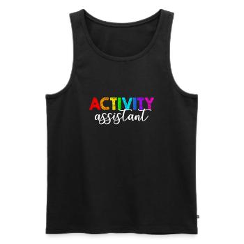 activity assistant appreciation , activity assista - Men's Premium Organic Tank Top - black - Front - AI Model Male 178 light (178cm)