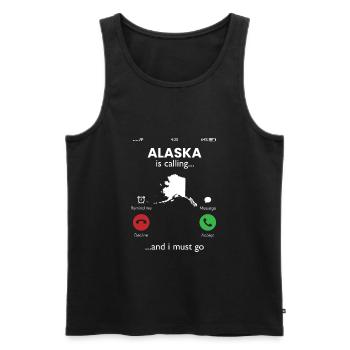 alaska is calling, alaska - Men's Premium Organic Tank Top - black - Front - Michal (187cm)