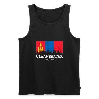 ulanbataar, Mongolian flag mongolia - Men's Premium Organic Tank Top - black - Front - AI Model Male 178 light (178cm)