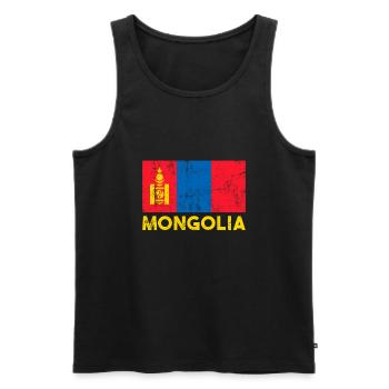 Mongolia, Mongolian flag mongolia - Men's Premium Organic Tank Top - black - Front - AI Model Male 178 light (178cm)