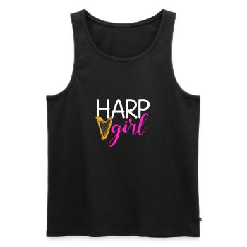 Harp girl, musical instrument Harpist - Men's Premium Organic Tank Top - black - Front - Michal (187cm)