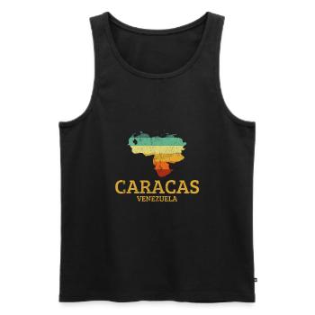 Caracas, Venezuela - Men's Premium Organic Tank Top - black - Front - Michal (187cm)