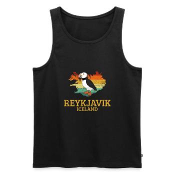 Reykjavik Iceland map, Reykjavik - Men's Premium Organic Tank Top - black - Front - Michal (187cm)