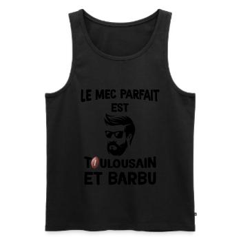 Barbu Et Toulousain Humour Papa - Débardeur bio Premium Homme - noir - Devant - Michal (187cm)