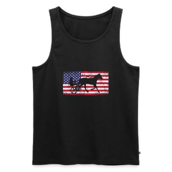 Harness racing american flag - Men's Premium Organic Tank Top - black - Front - AI Model Male 178 light (178cm)