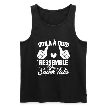 Voilà à quoi ressemble une super tata - Débardeur bio Premium Homme - noir - Devant - Michal (187cm)