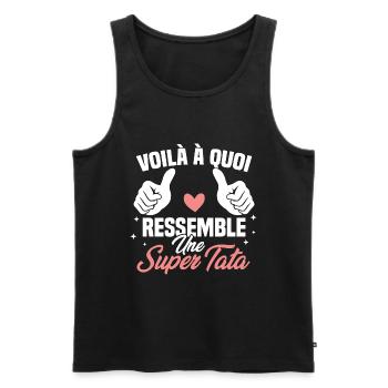 Voilà à quoi ressemble une super tata - Débardeur bio Premium Homme - noir - Devant - Michal (187cm)