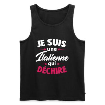 Je suis une Italienne qui déchire - Débardeur bio Premium Homme - noir - Devant - Michal (187cm)