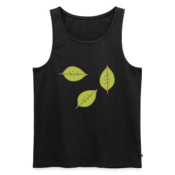 Feuille verte Trois feuilles symbole forme nature - Débardeur bio Premium Homme - noir - Devant - AI Model Male 178 light (178cm)
