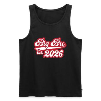 Big Bro Est 2026 - Men's Premium Organic Tank Top - black - Front - Michal (187cm)