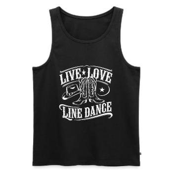 Vie Amour Danse en ligne Danse Sport - Débardeur bio Premium Homme - noir - Devant - AI Model Male 178 light (178cm)