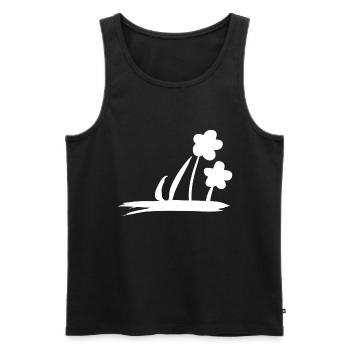 Two flowers nature symbol - Men's Premium Organic Tank Top - black - Front - Michal (187cm)