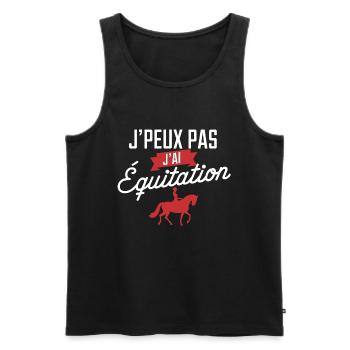 J'peux Pas, J'ai Équitation - Débardeur bio Premium Homme - noir - Devant - Michal (187cm)