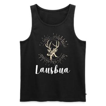 Lausbua Hirsch Lederhosen - Männer Premium Bio Tank Top - Schwarz - Vorne - Michal (187cm)