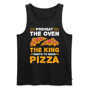 King Make Pizza Funny Pizzabäcker - Männer Premium Bio Tank Top - Schwarz - Vorne - AI Model Male 178 light (178cm)