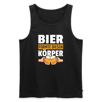 Bier Formte Diesen Körper Lustige Bier Sprüche - Männer Premium Bio Tank Top - Schwarz - Vorne - AI Model Male 178 light (178cm)