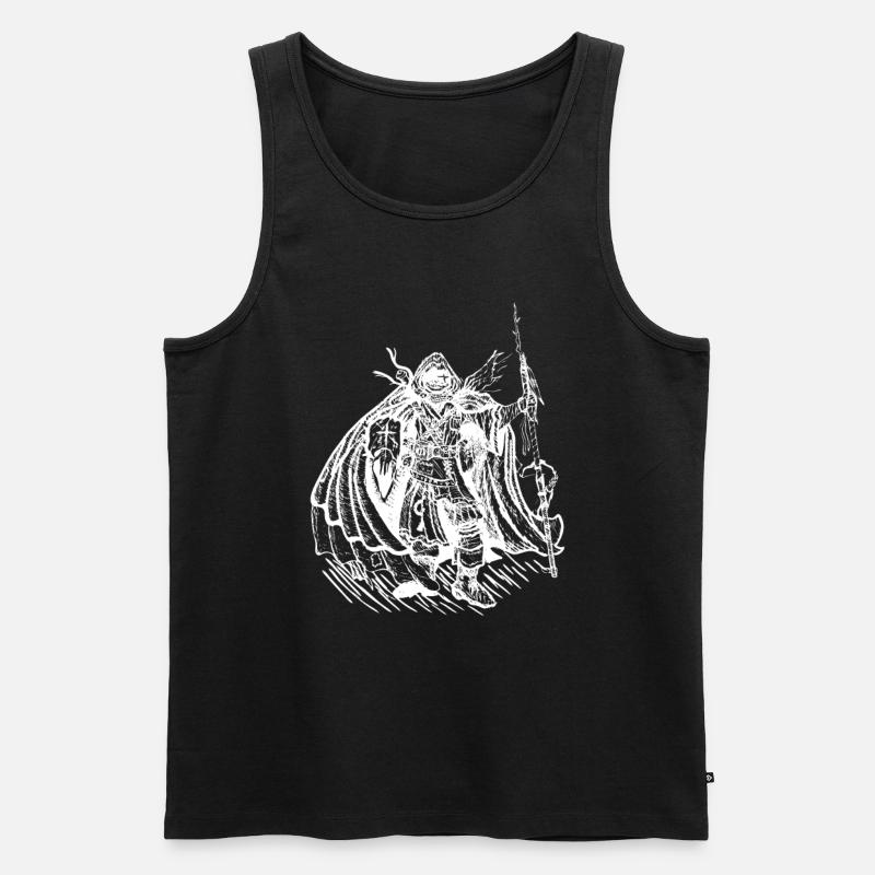 Magicien blanc, design de sorcier blanc - Débardeur bio Premium Homme - noir