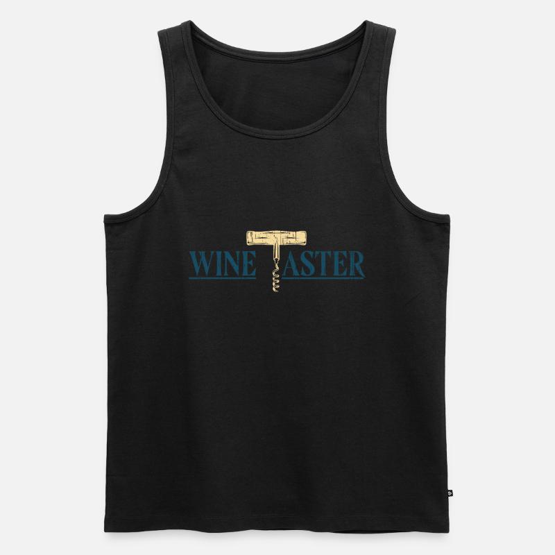Wein - Männer Premium Bio Tank Top - Schwarz