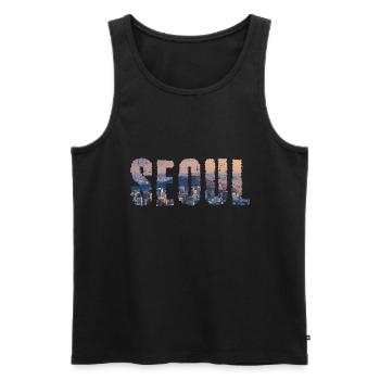 seoul stadt - Männer Premium Bio Tank Top - Schwarz - Vorne - AI Model Male 178 light (178cm)