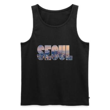 seoul korea - Männer Premium Bio Tank Top - Schwarz - Vorne - AI Model Male 178 light (178cm)
