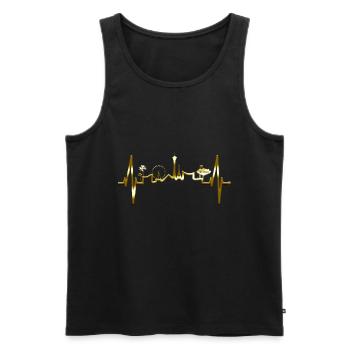 Las Vegas Heartbeat Skyline Gold Nevada USA Poker - Men's Premium Organic Tank Top - black - Front - Michal (187cm)